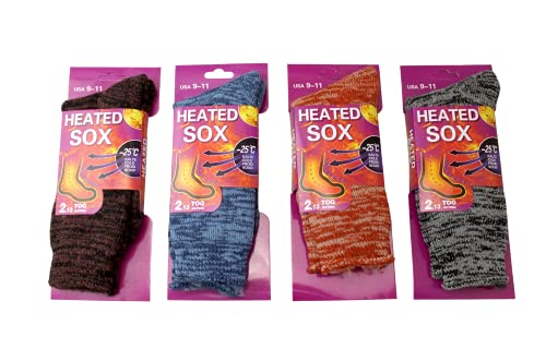 Dependable Industries inc. Essentials 4 Pair Ladies Heated Warm Winter Socks Thermal Insulated Heavy Duty Thick Women's Hosiery
