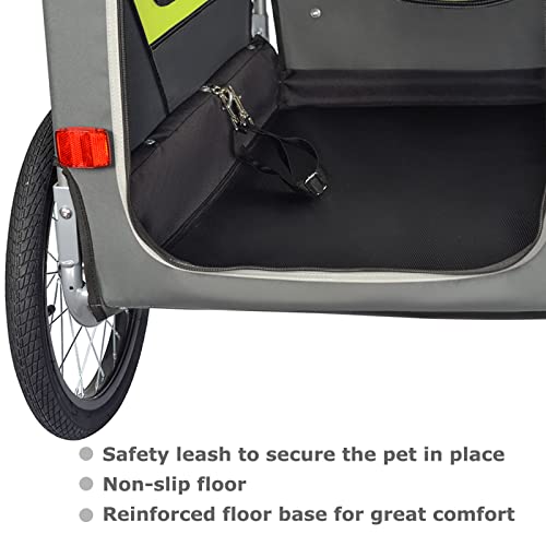 Doggyhut Original Large Fahrradanhänger & Hundebuggy 2 in 1 für Hunden bis 35kg Hundeanhänger Jogger Hundewagen mit Feststellbremse Tiggo (Grün)