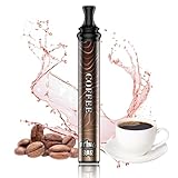 【エーティングバー 公式】 持ち運び シーシャ (1800回 パフ) ニコチン ＆ タール zero 食品成分で安心 [使い捨て 電子タバコ] 水タバコ 禁煙 サポート 【爆煙/新感覚 リラックス 体験】 [ノンニコチン ノンタール 一酸化炭素ゼロ] コンパクト おしゃれ デザイン (1本 / コーヒー) 【ATING BAR】