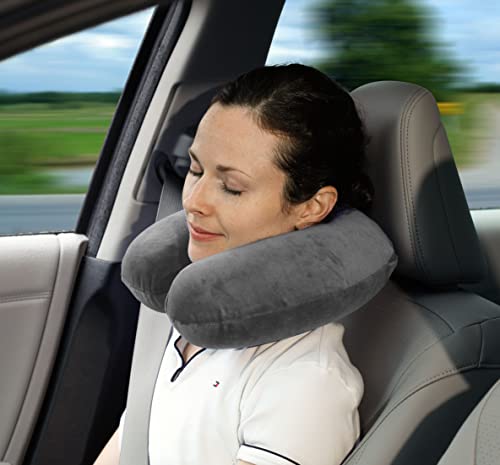 Travelmate Memory Foam Neck Pillow, Grey #TOP5