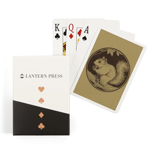 Juego de cartas póker Vintage con ardilla y nuez