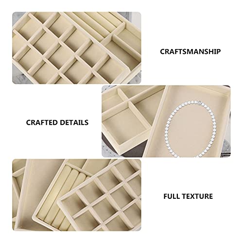 ULTECHNOVO 4Pcs Empilhável Bandejas de Jóias Organizador de Jóias Mostrar Vitrine Bandeja Organizado