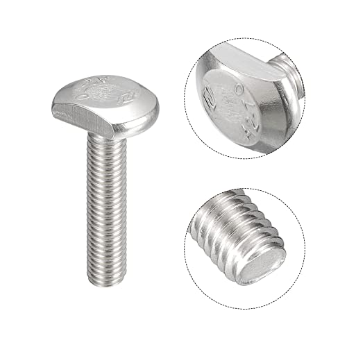 Image of uxcell T-Slot Bolts, 2pcs M10x50mm T Slot Drop-in Stud Sliding Bolts 304 Stainless Steel T Shape Screws for T Track