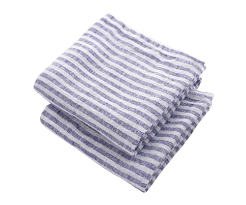 Linen Hand Towels for Kitchen Set of 2, 100% Pure...