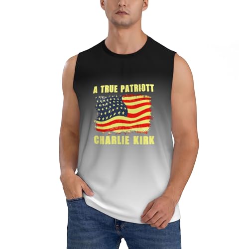 A True Patriott Charlie Kirk Rest in Peace 1993 2025 Men’s Sleeveless Tank Top Gym Workout Muscle Shirt,