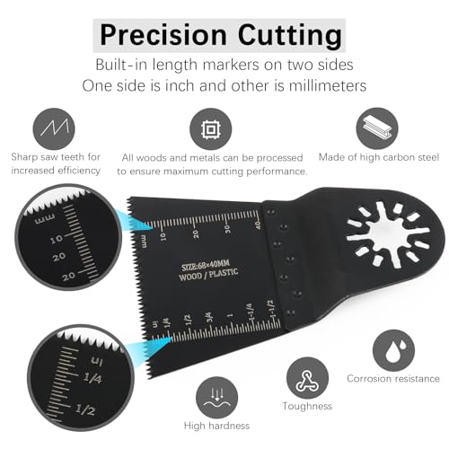 Multitool Sägeblätter 24 tlg Kit, Oszillierwerkzeug Zubehör Oszillierendes Sägeblatt Set, Holz Kunststoff Metall Multifunktionswerkzeug für Fein Multimaster, Black&Decker, Ryobi, Milwaukee, Worx