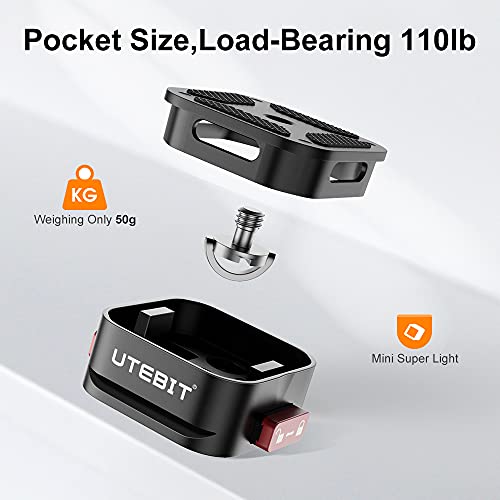 Utebit 2 Pieces Quick Release Plate, Tripod Qr Camera Mount Adapter With 1/4" 3/8" Screw, Compatible With Dslr Camera, Tripod Ball Head #TOP4