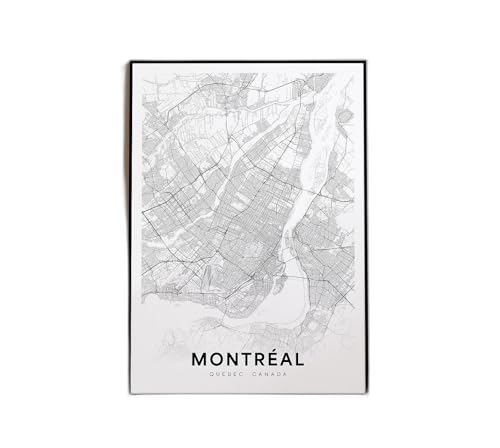 Montreal Quebec, Digital Art Map, Digital Print Poster, Black and White ...