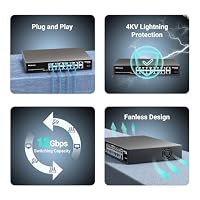 16 Port Gigabit PoE Switch Unmanaged, 16 Port PoE+@250W, 2 Gigabit Uplink Ports, NICGIGA 18 Port Gigabit Network Power Over Ethernet Switch, VLAN Modus, 19 Zoll Rackmontage, Plug and Play. – Ansicht 6