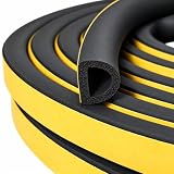 Nastro Sigillante Autoadesivo, 9 x 6mm/6M per porte Finestre e Finestre, Guarnizione in Gomma per Sigilli di Collisione, Nero