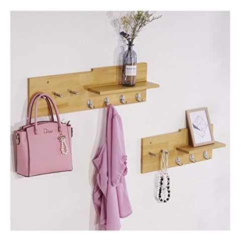 YJPDPYMJ Solid wood wall hanger pine coat rack simple modern hook Nordic creative porch rack hanging plate Cover