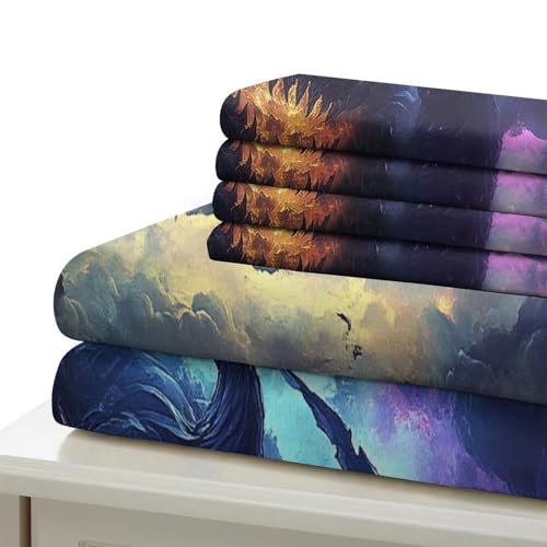 Housse de couette lion 3D confortable parure de lit microfibre 200x200 - 7