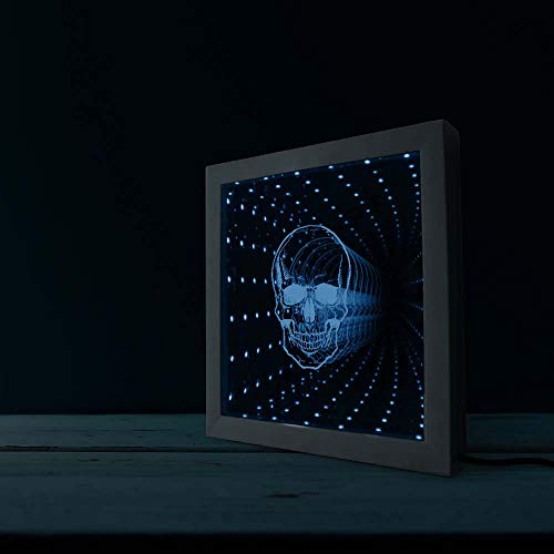 The Geeky Days HY-011 Skull Head Led Infinity Mirror Color Changing Led Light Picture Frame Stunning Optical Illusion Gorgeous Mirrored Horror Light thumb #6