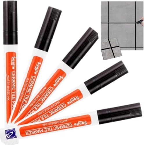 Lpitoy Rotulador para Juntas De Azulejos, 5 Unidades, Restaurador De Juntas para Azulejos, Reparador De Juntas para Azulejos, Paredes, Suelos, Baños Y Cocinas.