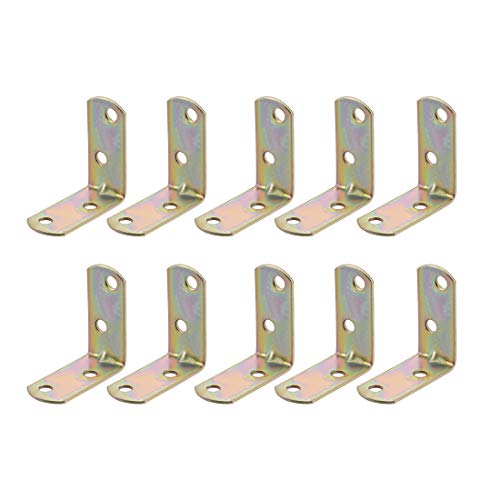 sourcing map Corner Brace, 40mm x 40mm Zinc Plated Joint Right Angle Corner Fastener Joints Support Bracket, 50 Pcs