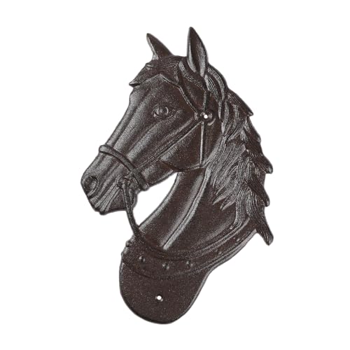 BRASSTAR Cast Iron Vintage Fine Horse Head Hanging Animal Figure Wall Mount Wall Decoration for Retro Home Garden Porch Indoor Outddor Wall TQGJPT659