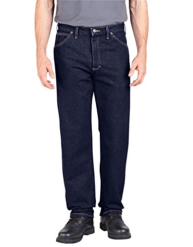 Dickies Occupational Workwear CR393RNB Denim Cotton Relaxed Fit Men's Industrial Jean with Straight Leg, Indigo Blue