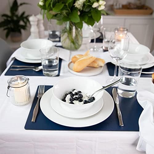 Sets of 4 Large Royal Blue Recycled Leather Placemats ( 42cm x 26.5cm ). Made In The UK By Lara-May.