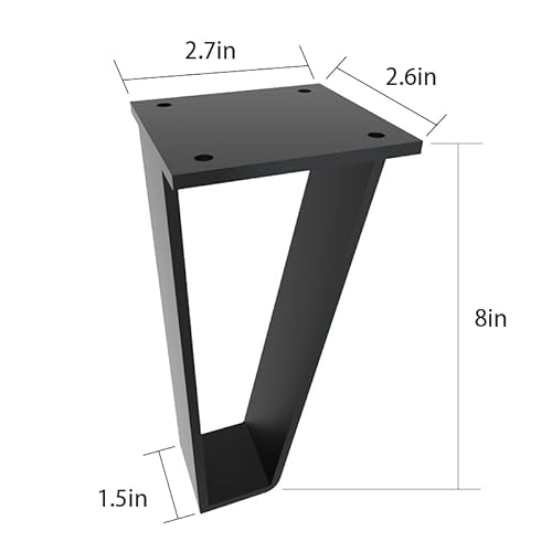 Orgerphy 8 Inch Metal Bench Legs Set Of 4| Triangle-Shape Heavy Duty Table Legs Furniture Legs| Black Metal For Sofa Couch Dresser| Mid Century Modern Metal Legs For Coffee Table (8 Inch) #TOP1