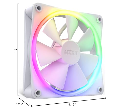 Image of NZXT F120 RGB Triple Pack - 3 x 120mm RGB PWM PC Fans with RGB Controller - High Airflow, Low Noise - Fluid Dynamic Bearing - CAM Software Control - 18 LEDs per Fan - White