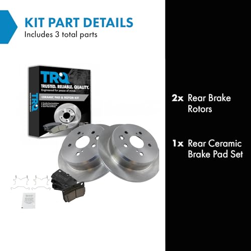 Image of TRQ Rear Ceramic Brake Pad and Rotor Set