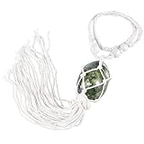 Nupuyai Ornement Suspendu en Cristal Fait à la Main avec Pompon, décor en Pierre de Cristal en Forme d'oeuf Poli pour Mur de fenêtre de Voiture, Jade Vert