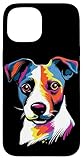 Fácil instalación Carcasa para iPhone 15 Jack Russel Terrier amante de los perros divertido y colorido arte de cachorros