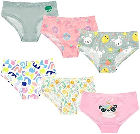 Zreey Toddler Girls Underwear Panties Soft Breathable Comfort Girls Panties 6-Pack 3-4T