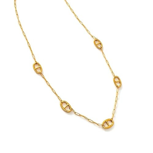 Générique Collier Sautoir Long Acier Inoxydable 316L – Chaîne Ajustable – Bijoux Résistants à l’Eau – Maille Marine, Chaîne d’Ancre, Grain de Café – Tendance Intemporel pour Femme, Ados – Idée cadeau