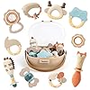 Baby Rattles & Teethers Set – Baby Toys 0-6 Months, Teething Toys 3-6 Months, Sensory Toys with Soft Textures, Gentle Sounds & Easy-Grip Shape, Neutral Newborn Gift（10-Pack）