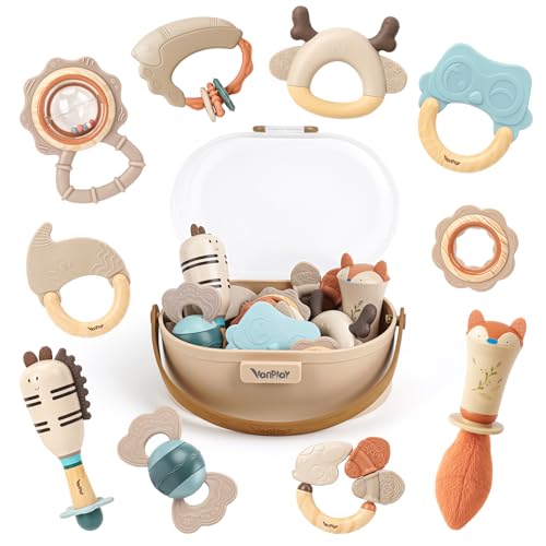 Baby Rattles & Teethers Set – Baby Toys 0-6 Months, Teething Toys...