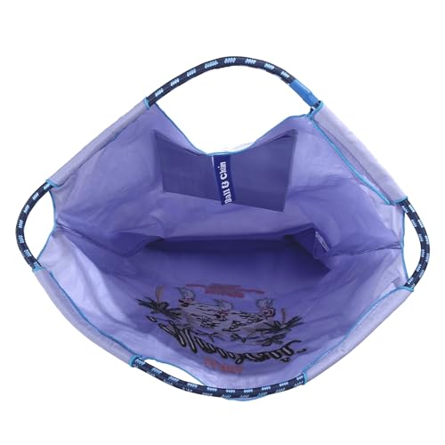 Image of Ball&Chain The Embroidery Ultimate Nylon Tote Bag for Women - Perfect for Live Shopping, Travel, Birthdays, and Beach. (Blue, Large)