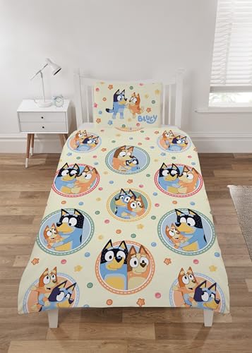 Funda de edredón individual Bluey Happy de 137x198 cm en textil 100% algodón 3