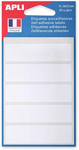 APLI 111947 - Bolsa de 35 etiquetas blancas 20x75 mm