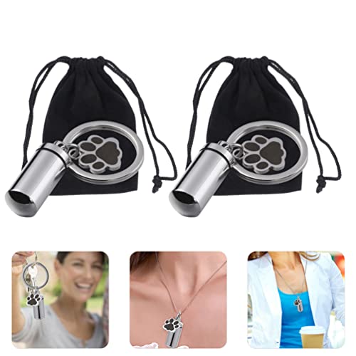 STOBOK 2 Conjuntos Pequeno Pet Funeral Urn Colar Pet Paw Charme Pet Cinzas Pingente Cilindro Cilindr