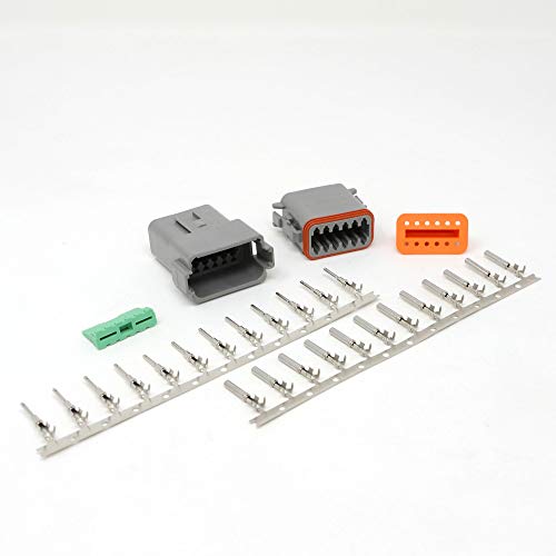 Deutsch 12-pin Connector Kit W/housing, Terminals, Pins, and Seals 14-16 Gauge Crimp Style Terminals