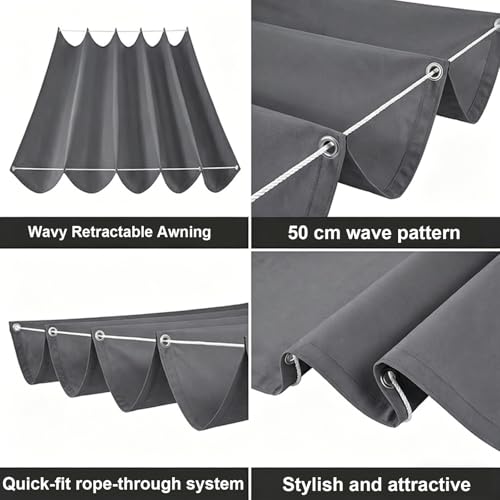 Bâche réglable de pergola haut de gamme 300g/m² avec oeillets robustes - 7