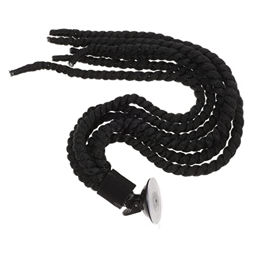 Peluca trenzada para casco de moto adorno de fibra reutilizable negro TOYANDONA