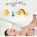 The Peanutshell Crib Mobile for Boys or Girls - Musical Baby Crib Mobile with 12 Lullabies, Blue Look Up Rainbow Nursery Decor