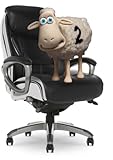 Serta Executive Office Smart Layers Technology Leather and Mesh Ergonomic Computer Chair with Contoured Lumbar and ComfortCoils, Black & White