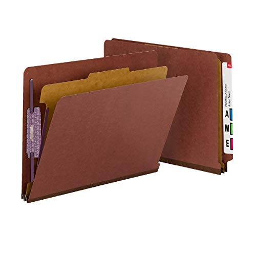 Smead Classeur à levier en carton avec fermeture SafeShield 1 cloison rouge Cover