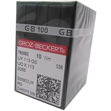 100PCS Groz-Beckert UOX113 UY113GS RG Point Gebedur Needle in CKPSMS Clear Plastic Box Compatible with/Replacement for Kansai Special/Union Special Brand Multi Needle Machine Needle Size14/90