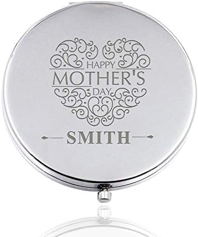 howson london Personalised Compact Mirror for Mother's Day Customized Gift for Mum Mother Her Women Woman Girl with Any Name or Text (Best Mum)
