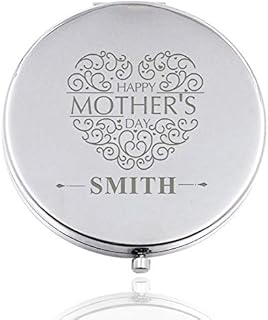 howson london Personalised Compact Mirror for Mother's Day Customized Gift for Mum Mother Her Women Woman Girl with Any Name or Text (Best Mum)