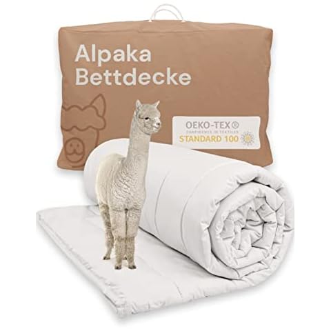 Alpakanacht Alpaka Bettdecke Ganzjahr - Bettdecke 135x200 cm, Alpaka Decke, Ganzjahresdecke, 1.100 g Füllung, nachhaltige Schlafdecke mit Alpaka Wolle Cover