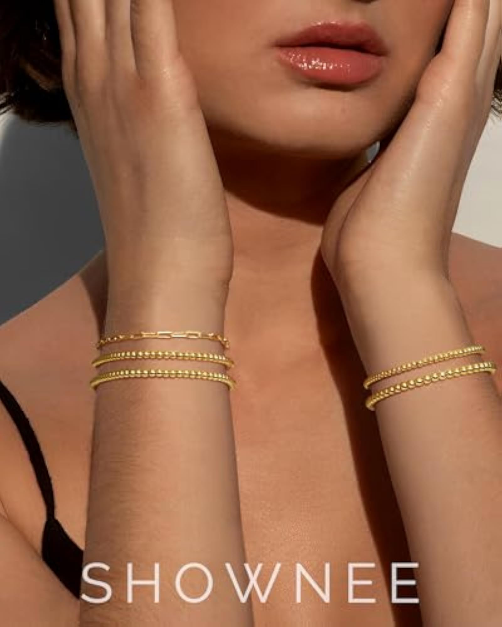 Women's 14k Gold Beaded Bracelet, Stackable Design