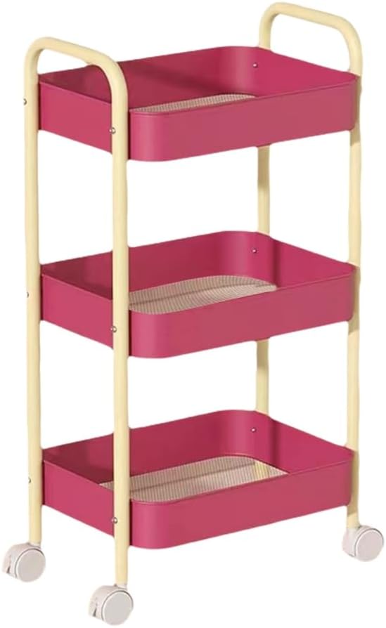 Rolling Organizers Rack Rolling Storage Rack with Spacious Shelves for Kitchenwares and Supplies