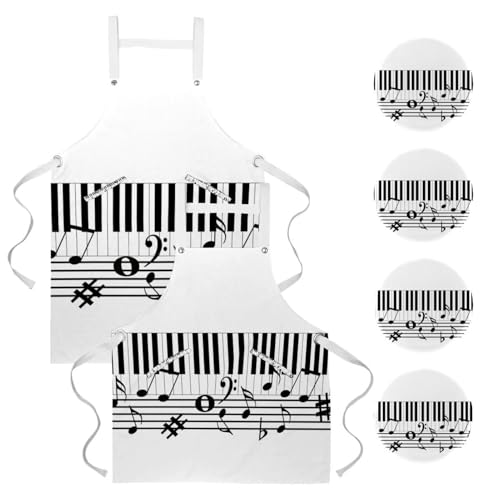 Tablier de serveuse piano multicolore idéal pour le nettoyage bistrot et la pâtisserie