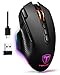 TERPORT S600 Mouse Gaming de Modo Dual Inalámbrico, Ratón de 10000DPI Sensor Optico, Mouse Gamer de RGB Retroiluminación, Ratón Inalámbrico Recargable con 6 Niveles de dpi, 10 Botones Programables