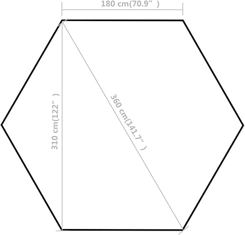 Miniatura 8 de Tienda de campaña para fiestas al aire libre, cenador hexagonal plegable para boda, patio, color gris, 11.8 x 10.2 pies, para césped, jardín, patio